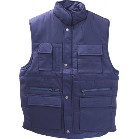 Gilet sans manche avec protège reins bleu L 