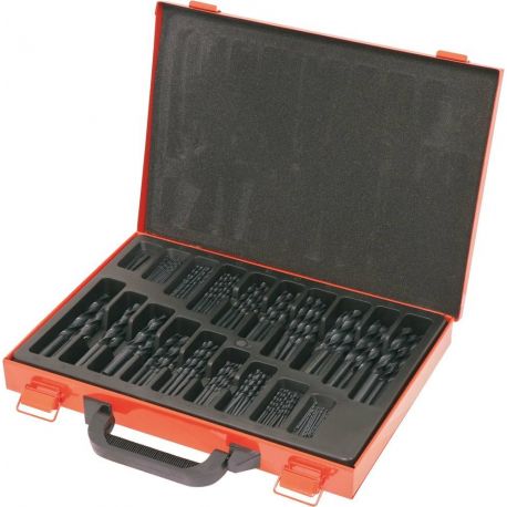 Valise métallique 170 forets métaux HSS laminés de 1 à 10mm 