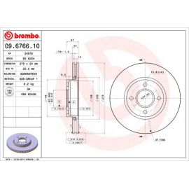 09.6766.10 Disque de frein BREMBO