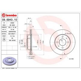 09.6943.10 Disque de frein BREMBO