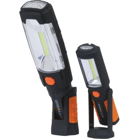 Baladeuses LED 280 lumens+180 lumens articulées rechargeables - blister de 2pc 