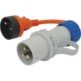 Adaptateur fiche mâle CE17 avec prise femelle 2P+T 230V 