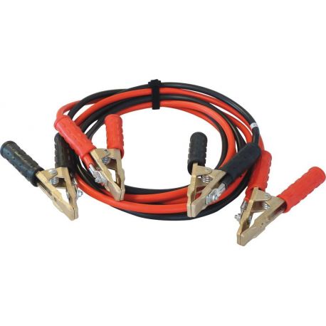 JEU CABLES DEMARRAGE CUIVRE 25MM2 3M00 PINCES BRONZE 650A SACHET -  Distri-pièces.fr