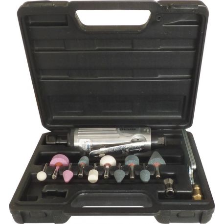 Meuleuse pneumatique droite - kit complet en malette 16pc 