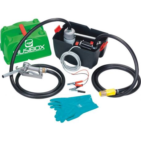 Pompe à gasoil 12V 50L/min avec tuyau d'aspiration et refoulement - kit en box PVC 