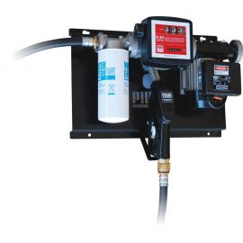 Pompe à gasoil 230V 70L/min avec pistolet automatique/volucompteur/filtre absorption d'eau - station murale 