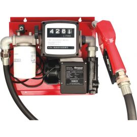 Pompe à gasoil 230V 60L/min avec pistolet automatique/volucompteur/filtre - station murale 