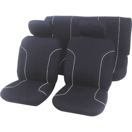 Housse de siège noire de voiture - 6pc 