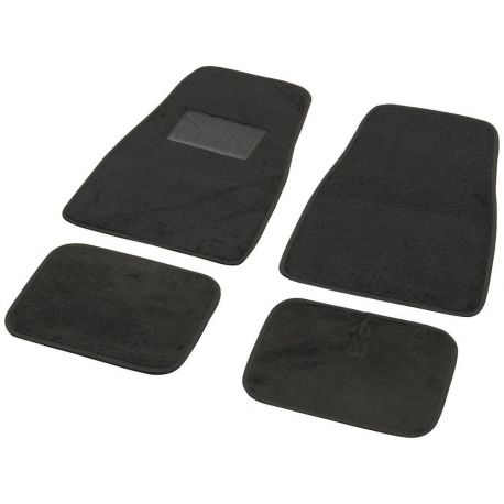 Tapis de voiture moquette avec talonnette sur tapis conducteur - 4pc 