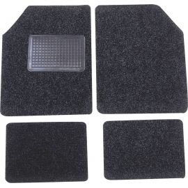 Tapis de voiture moquette avec talonnette sur tapis conducteur - 4pc 