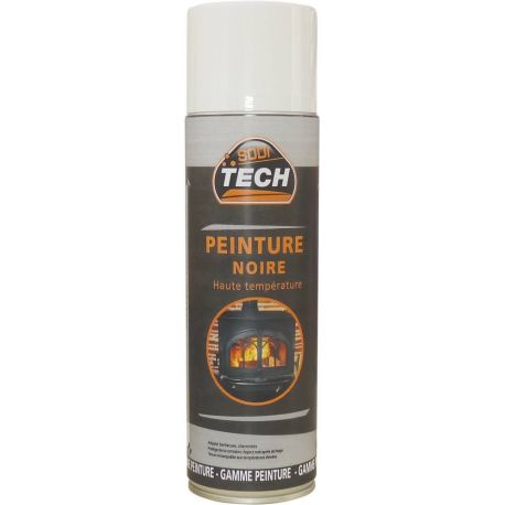 Peinture haute température 600°C noir - aérosol de 500ml 