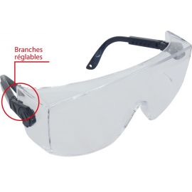 Surlunettes de protection incolore avec branches réglables 