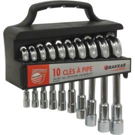 Clés à pipe débouchées 6 pans/6 pans de 8 à 21mm - présentoir de 10pc 