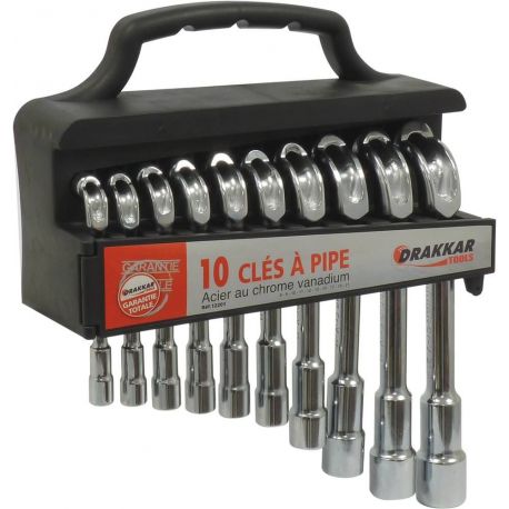 Clés à pipe débouchées 6 pans/6 pans de 8 à 21mm - présentoir de 10pc 