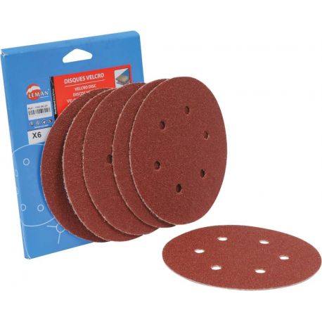 Disque abrasif velcro GR120 150mm 6 trous - lot de 6pc 