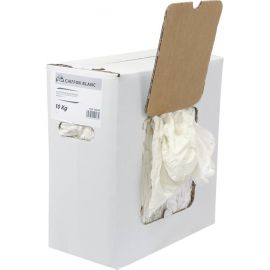 Chiffon blanc textile polycoton - carton distributeur de 10Kg 