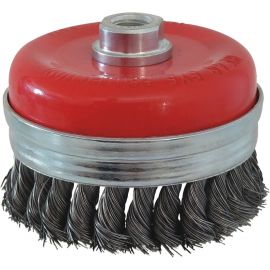 Brosse forme coupe boisseaux M14 100mm mêches torsadées 