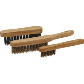 LOT DE 3 BROSSES METALLIQUES FIL ACIER LAITONNE