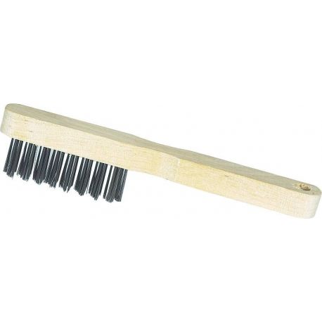 Brosse métallique à bougie fil acier 3 rangs 20x185mm 