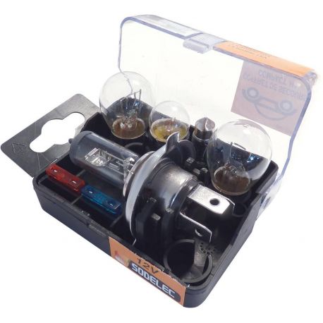 Coffret de secours 12V H4 - 5 ampoules et 2 fusibles 