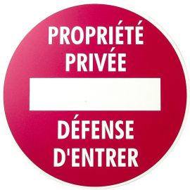 Panneau propriété privée/défense d'entrée rigide 290mm 
