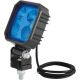 Phare de travail carré LED 10/30V 8W 1000lumens/bleu/boitier carbone 