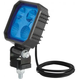 Phare de travail carré LED 10/30V 8W 1000lumens/bleu/boitier carbone 