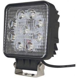 PHARE DE TRAVAIL CARRE 9 LED 27W 1800 LUMENS FAISCEAU LARGE