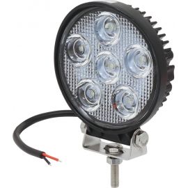 Phare de travail rond LED 10/32V 18W 1200lumens faisceau longue portée 