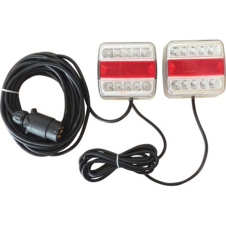 Kit de signalisation arrière LED 7,5m magnétique - blister 