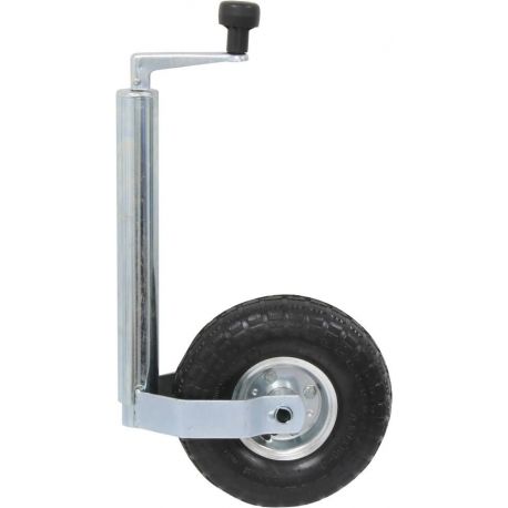 Roue jockey jante acier 48mm avec roue gonflable 100kg 