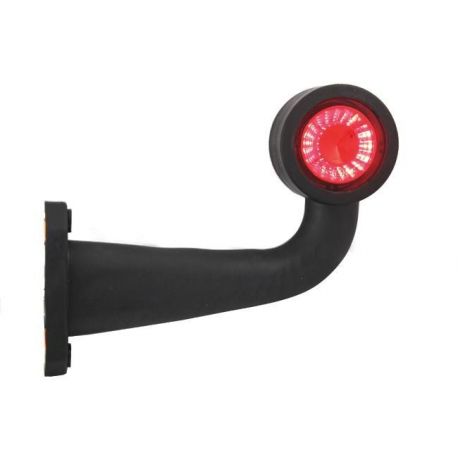 Feu de gabarit LED 12/24V côté droit rouge/blanc déporté coudé 175mm 